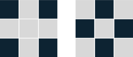 Two kernels, a diagonal and a cross. 